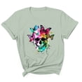 thumbnail image 4 of Inverlee Plus Size Short Sleeve Tops for Women Fashion Skull Print Round Neck Tees Casual Comfy Loose Fit T-shirts, 4 of 5