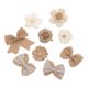 thumbnail image 1 of Adornos de lazos, suministros de lazos, adornos decorativos hechos a mano rústicos para embalaje de regalo, Clip para el pelo, fabricación de joyas, 9, 1 of 9