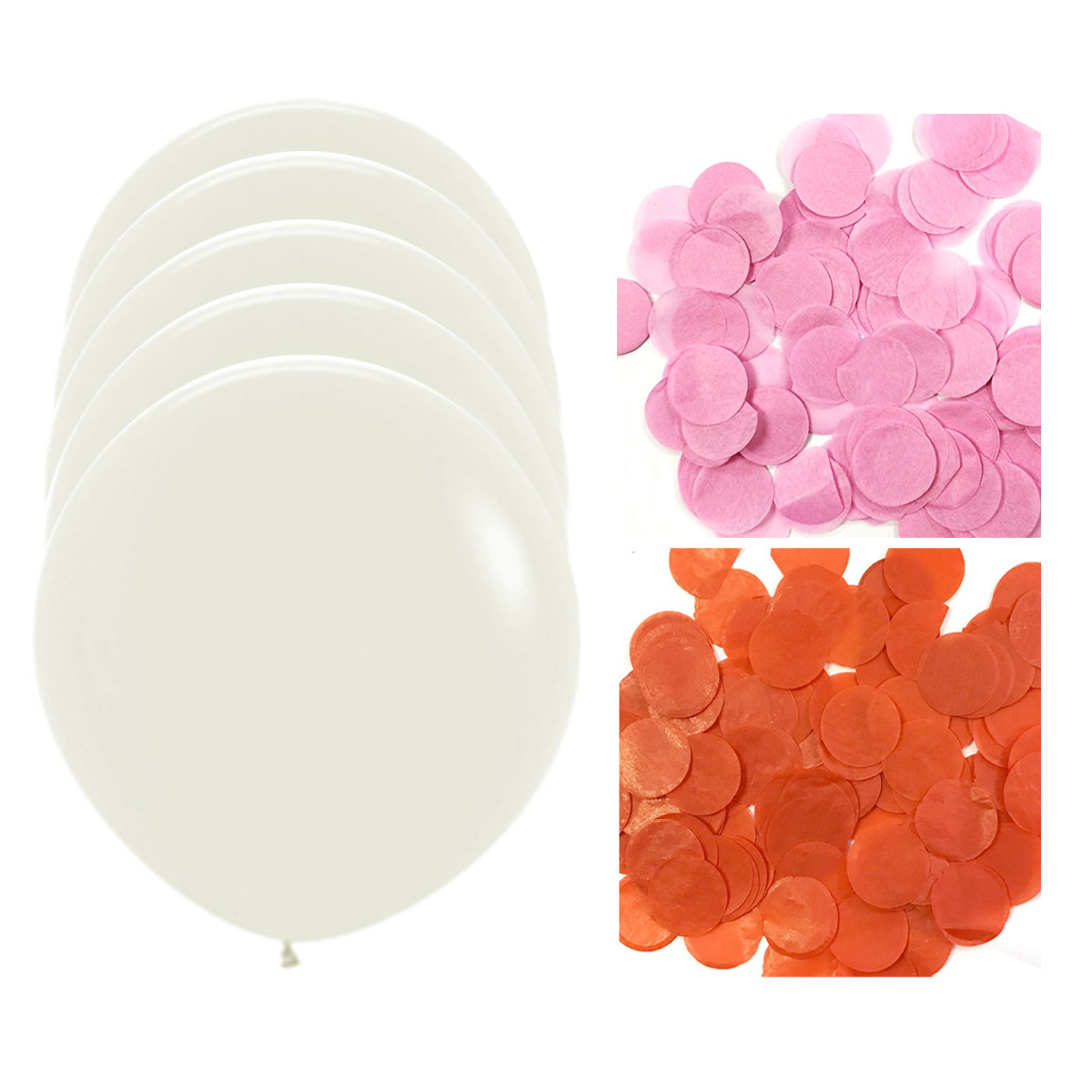 Set of 5 36" Confetti Balloon Jumbo Clear Latex Balloons with Confetti Party Decoration Pink