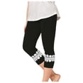 thumbnail image 2 of CPNG Girls Lace Trim Capri Leggings High Waisted Yoga Pants Dance Sports Tights Workout Leggings Kids Solid Color Leggings(Black,12-13 Years), 2 of 9