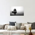 thumbnail image 4 of ZHONGYUTONG Zen Stone Wall Art Black and White Zen Canvas Picture Spa Stones Print Bathroom Spa Room Yoga Meditation Living Room Wall Decor Frame (12" x 18"), 4 of 6