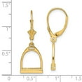 thumbnail image 2 of 14k Gold 3-d Small Horse Stirrup Leverback Earrings High Polish 30.2x10.9mm Wide Stud Earring for Women, 2 of 2