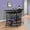 Black, variant on Freestanding Wine Cabinet with Glass Top, 50.75 Inch Wide Home Bar Cabinet for Dining Room, Black Metal and Glass Wine Rack