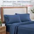thumbnail image 4 of California Design Den - 100% Cotton Pillow Covers Standard Size Set of 2, 800 Thread Count Sateen, Fits Standard & Queen Pillows - Navy Blue, 4 of 10
