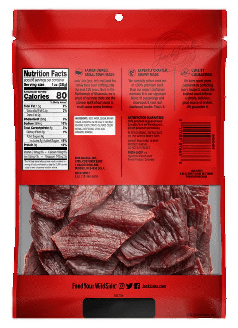 Jack Link's 100% Beef Sweet & Hot Beef Jerky 5.85oz Resealable Bag - image 3 of 5