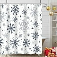 thumbnail image 2 of Winter Christmas Snowflake Shower Curtain, Xmas New Year Flakes Frost Holiday Cloth Fabric Shower Curtains for Bathroom Decor Durable Polyester Waterproof Set with 12 Hooks, 72x72 inches, 2 of 6
