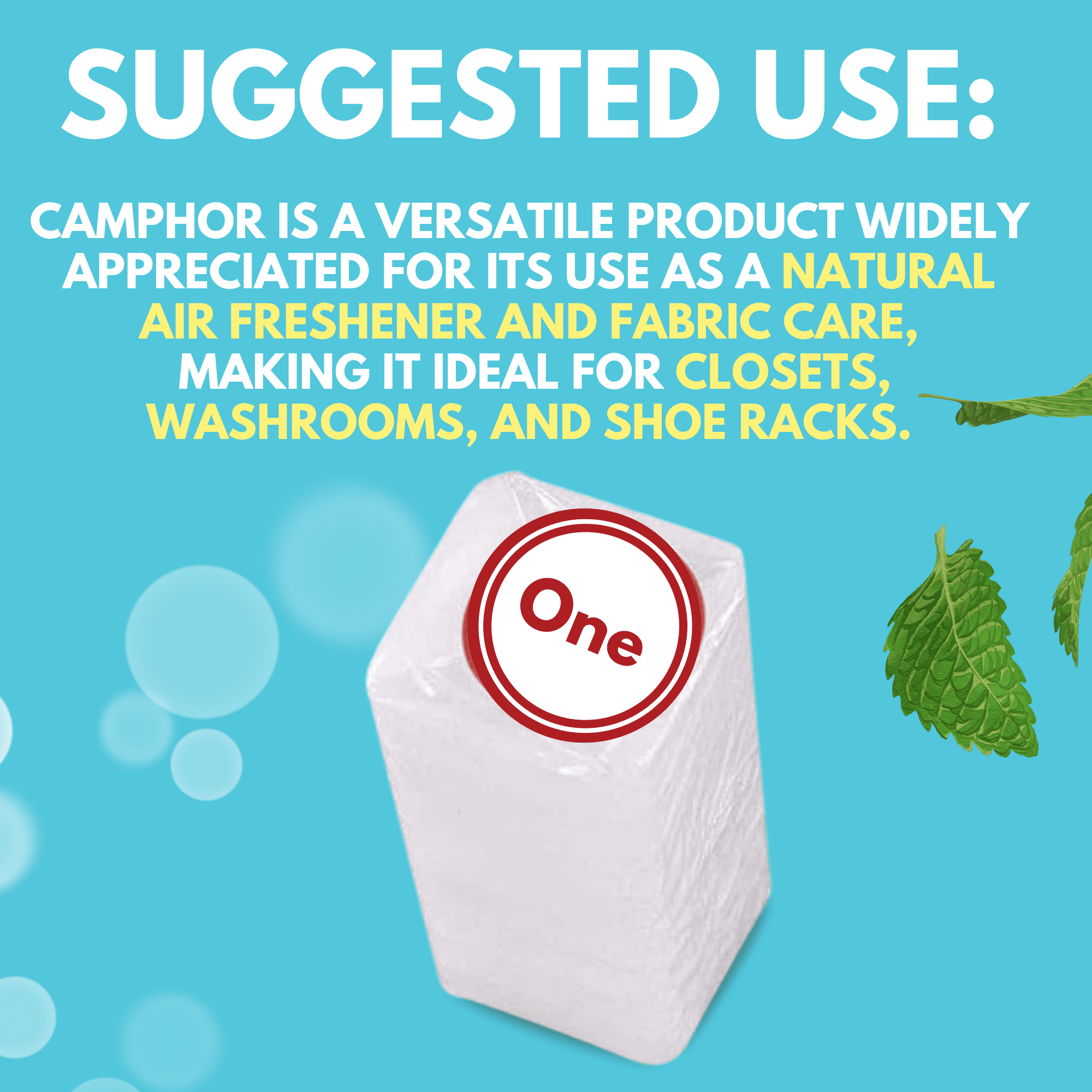 Arymar Refined Camphor 100% Pure  0.8 fl oz (4-Pack Blocks), Made in India