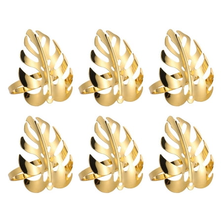 

HOMEMAXS 6pcs Elegant Alloy Napkin Rings Restaurant Dinning Tabletop Decorations