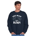 thumbnail image 5 of Man Behind The Bump Baby Announcement Men's Crewneck Sweatshirt Brisco Brands M, 5 of 6