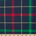 thumbnail image 4 of Flannel Brushed Hypoallergenic Cotton Tartan Plaid Geometric #15 Yarn Dyed Fabric By The Yard To Sew Apparel, Accessories, & Décor - Navy Blue / Kelly Green / Red (1 Yard), 4 of 4