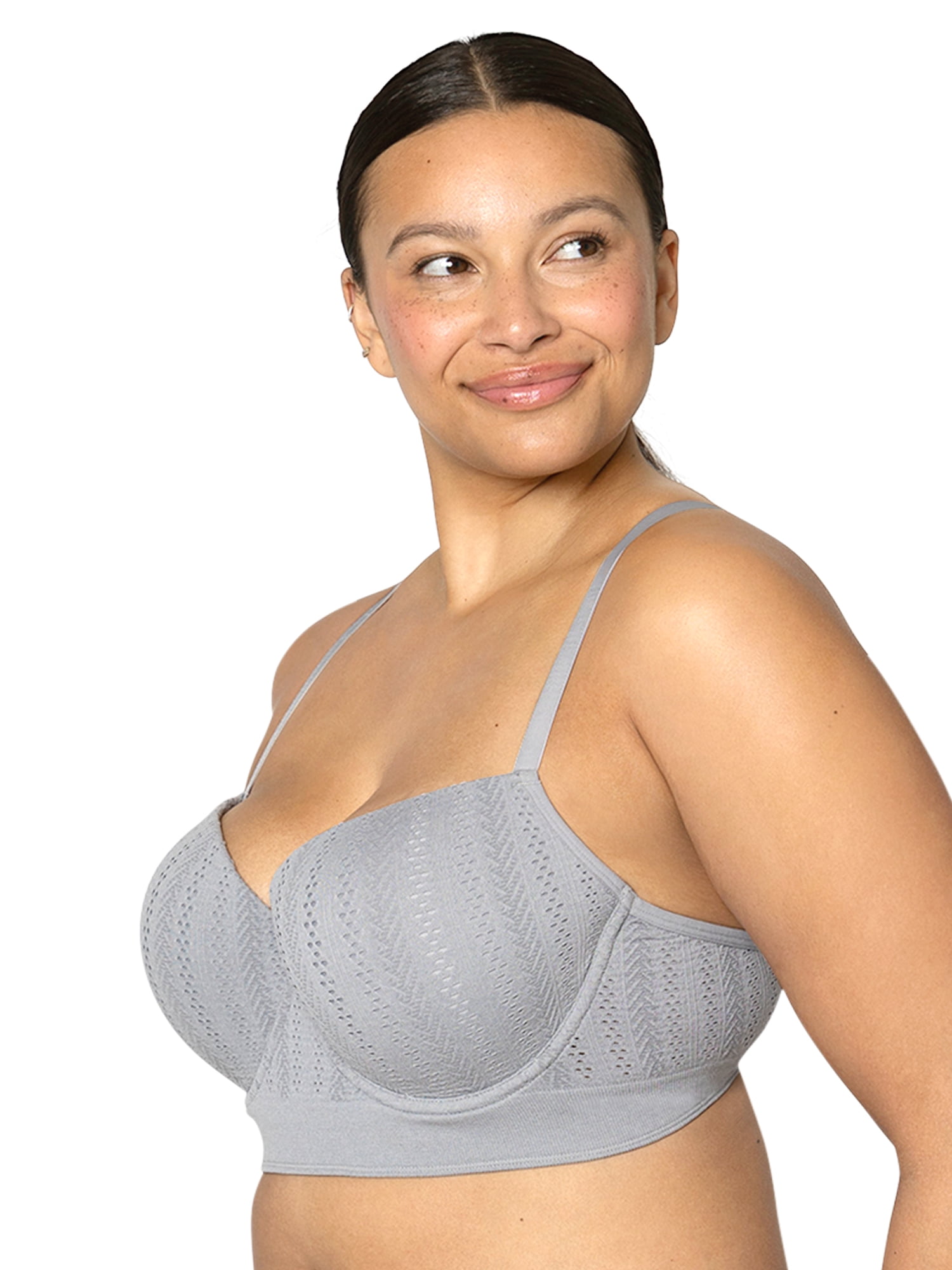 fresh collection by Fruit of the Loom Women's Seamless Pointelle Lightly Lined Bra