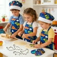 thumbnail image 6 of Meponn Kids Cooking Baking 11Pcs Set Dinosaur Pattern with Apron, Hat, Play Utensils for Pretend Play Baking Toys Gift for 3-6 Year Old Boy and Girls, 6 of 6