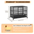 thumbnail image 3 of Huloretions 37''Dog Crate,Heavy Duty Metal Dog Kennel,Foldable Indoor Dog Cage with Double Door,360°Lockable Wheels and Removable Tray,Dog Crate Furniture for Small Medium Large Dogs, 3 of 7