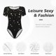 thumbnail image 4 of Fotbe Star Silver Glitter Body de Mujer con Cuello Redondo y Mangas Cortas, Sin Mangas Ajustado, Suave, Cómodo y Básico-Medium, 4 of 7
