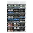 thumbnail image 2 of Zimtown 36-Cube Stackable Shoe Storage Cabinet Boxes DIY Plastic 12-Tier Shoe Rack Shelf Tower Stand 72-Pair Modular Shoe Storage Organizer Black Finish, 2 of 10