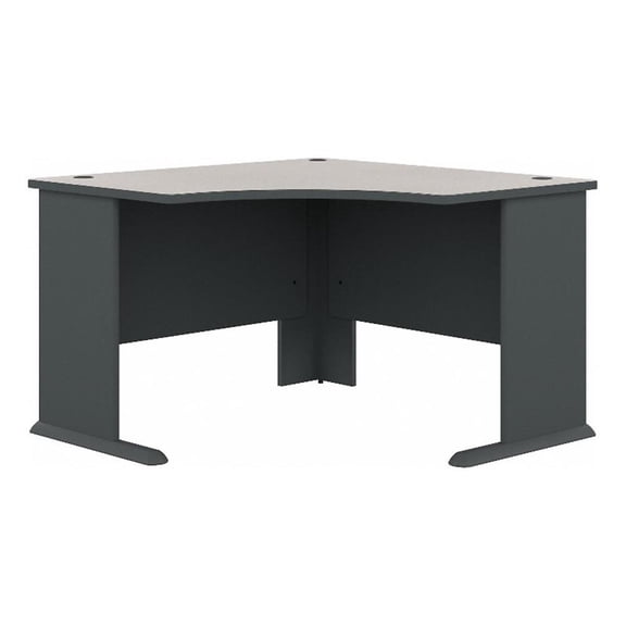 Pemberly Row 48"W Corner Desk in Slate and White Spectrum - Engineered Wood