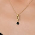thumbnail image 3 of Gem Stone King 0.72 Ct Black Sapphire G/H Lab Grown Diamond 14K Yellow Gold Pendant with Chain, 3 of 6