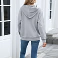 thumbnail image 5 of Lmnyox Hooded Sweatshirts for Women Solid Basic Long Sleeve Hoodies Casual Fashion Pullover Tops with Pocket, 5 of 7