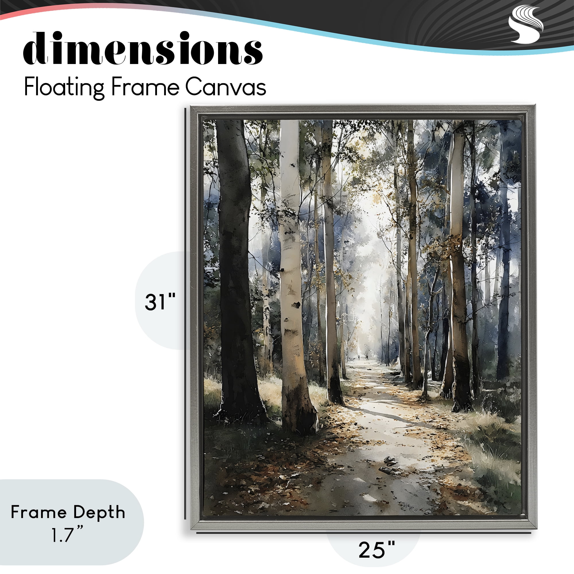 Stupell Industries Path in Autumn Light Gray Framed Floater Canvas Wall Art, design by Franklyn Gregory