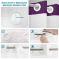 thumbnail image 4 of No Hook Shower Curtain, Pure Dark Purple Shower Curtains for Bathroom with See Through Top Window, Simple Solid Color Waterproof & Washable Bath Curtain Stand Up Stall 36"x72", 4 of 9
