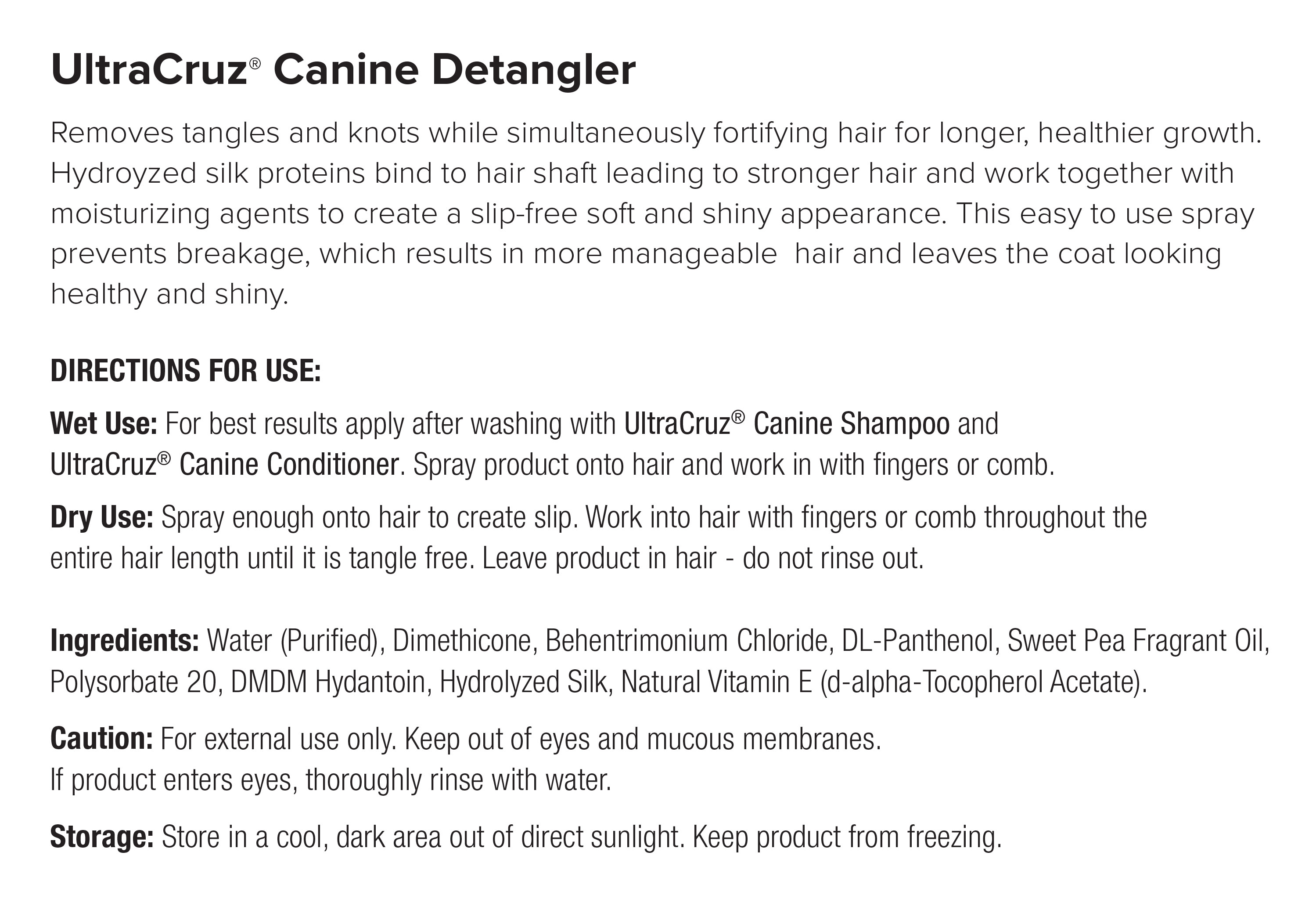 UltraCruz® Canine Detangler, 1 gallon
