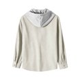 thumbnail image 6 of Nowekniz Corduroy Hooded Shirt Jacket, Waffle Long Sleeve Button Down Lightweight Casual Coat, Versatile Hooded Sweatshirt Tee for Daily Casual and Running Wear, 6 of 7