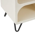 thumbnail image 4 of DecMode 40" x 28" Cream Wooden Geometric 8-Tier Shelving Unit with Abstract Block Shapes and Black Hairpin Legs, 1-Piece, 4 of 9
