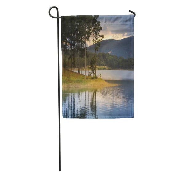 LADDKE Twilight in Tuyen Lam Lake Dalat Vietnam Around The are Garden Flag Decorative Flag House Banner 12x18 inch