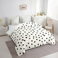 thumbnail image 3 of Manfei Kawaii Dot Pattern 7-Piece Twin Bedding Sets,French Wave Point Bedding Comforter Set,Kids Black Beige Sheet Sets,Super Cozy Room Decor Reversible, 3 of 8