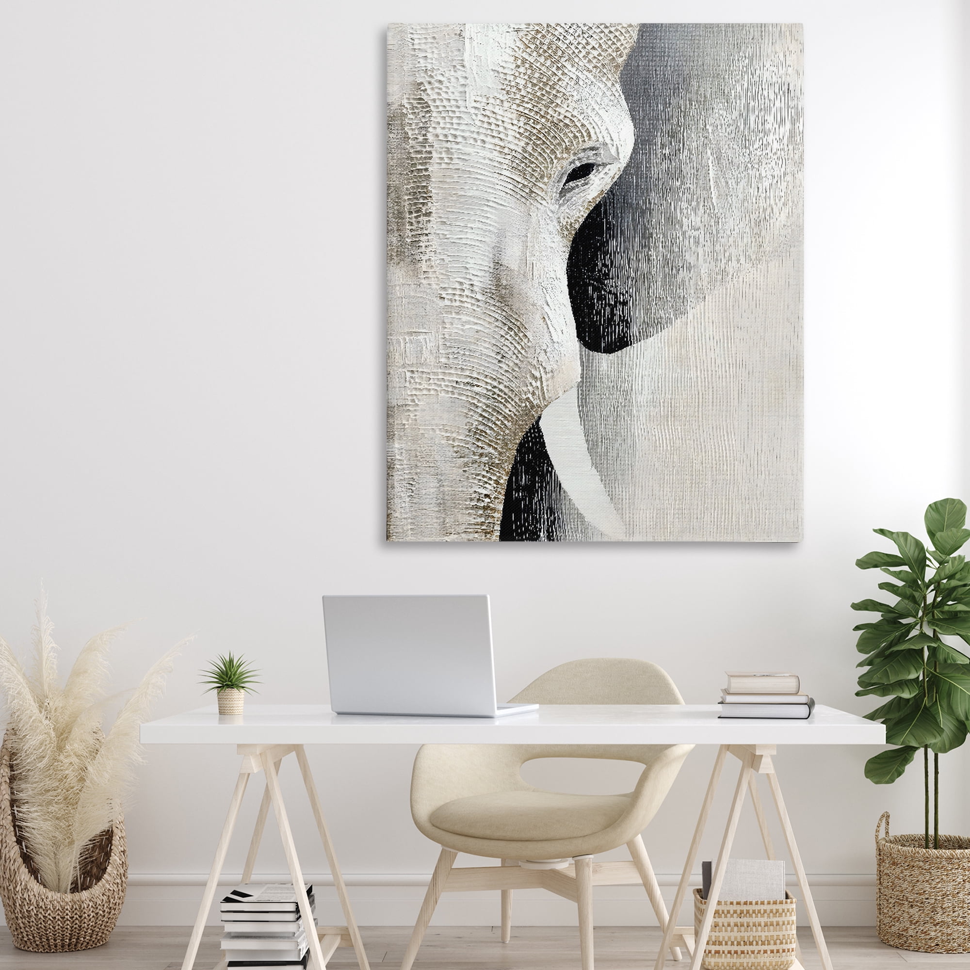 Stupell Industries Faux Textured Elephant Canvas Wall Art, design by LSR Design Studio