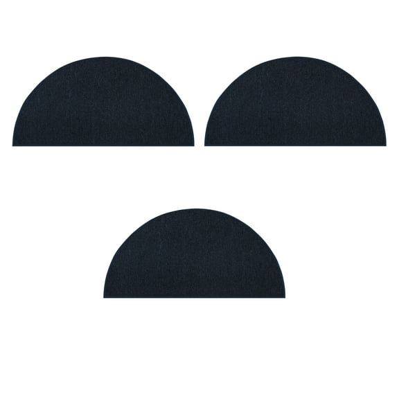 Furnish My Place Modern Indoor/Outdoor Commercial Solid Navy Rug, Modern Area Rug, Baby Nursery Mat, Pet-Friendly Carpet for Living Room, Playroom, Made in USA, 18" x 36" Half Round - Set of 3