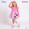 thumbnail image 4 of Disney Girls Dresses Minnie Mouse Graphic Cotton Bow Heart Spring Fall Pink Dress Toddler Kids 4-5T, 4 of 13