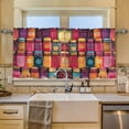 thumbnail image 2 of Yayeee Kitchen Curtains Tier Set of 2 Light Filtering 57"x24" Over Sink Window Panels, Purple Jar, 2 of 7
