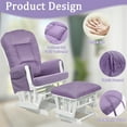thumbnail image 3 of Lovote 5 in 1 Glider Rocker Replacement Cushions Set - Soft Thicken Velvet Rocking Chair Cushion with Ottoman Cover for Indoor Nursery Glider Rocking Chair, Purple, 3 of 8