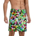 thumbnail image 2 of Kdxio Colorful Tie Dye Stained Glass Print Mens Sleep Shorts Bottoms Soft Comfy Pajama Wear Pants with Drawstring Pockets, 2 of 7