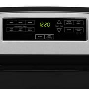 Amana® Brand New Model - AER6303MMS 30-inch Electric Range with 4.8 Cu ft oven. - assembled product Depth: 27.5” - assembled product height: 46.08” - assembled product Width: 30”