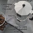 thumbnail image 4 of Cafetera Italiana Manual Plateada 300ml Alta Calidad, 4 of 6