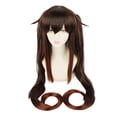 thumbnail image 2 of Perruque de Jeu Anime Marron et Noir 100cm Perruque en Soie Filet à Cheveux HU216, 2 of 9