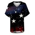 thumbnail image 5 of HEILAU Independence Day Shirts for Women American Flag Graphic Tees Summer Tops Short Sleeve V Neck T Shirt Print Side Slit Tunic Patriotic Tops, 5 of 7