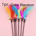 thumbnail image 1 of Funny Kitten Cat Teaser Interactive Toy Rod with Bell Toys For Pet Cats Stick Wire Chaser Wand Toy Random Color Style A 1pc Random, 1 of 6