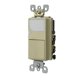 thumbnail image 1 of Leviton 6526-I Interruptor decorativo combinado de CA de 15 amperios y 120 V con luz guía LED, color marfil, 1 of 1