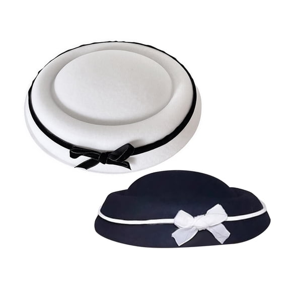 FVDPWYE 2x Sailor Hat Fancy Dress Bowknot Pillbox Cap Headgear Lady Dress Cloche Hat