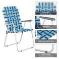 thumbnail image 4 of Patio Lawn Chairs Folding Set of 2, Metal Webbed Folding Chair Outdoor Beach Chair Portable Camping Chair for BBQ, Fishing,Yard, Garden(Blue), 4 of 7