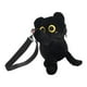 thumbnail image 2 of Bolso bandolera con forma de gato, peluche para mujer y niña, ideal como regalo para viajes y fiestas callejeras. Negro, 2 of 9