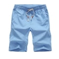 thumbnail image 4 of Clearance! Hontri Men's Casual Shorts Summer Trend Large Size Pants Men's Casual Shorts Men's Slim Pants 5 Beach Pants Men's Pants Men's Classic Fit Pants Blue,L, 4 of 4