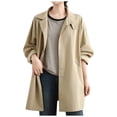 thumbnail image 2 of Women's Fashion Fall Winter Loose Outwear Jacket Turn Down Collar Pockets​​, 2 of 8
