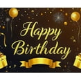 thumbnail image 3 of Gorgeous Gold Themed Happy Birthday Banner Background Backdrop with Balloons Bows and Fireworks Party Decoration for Birthday Party Photography Props and Home Decor, 3 of 7