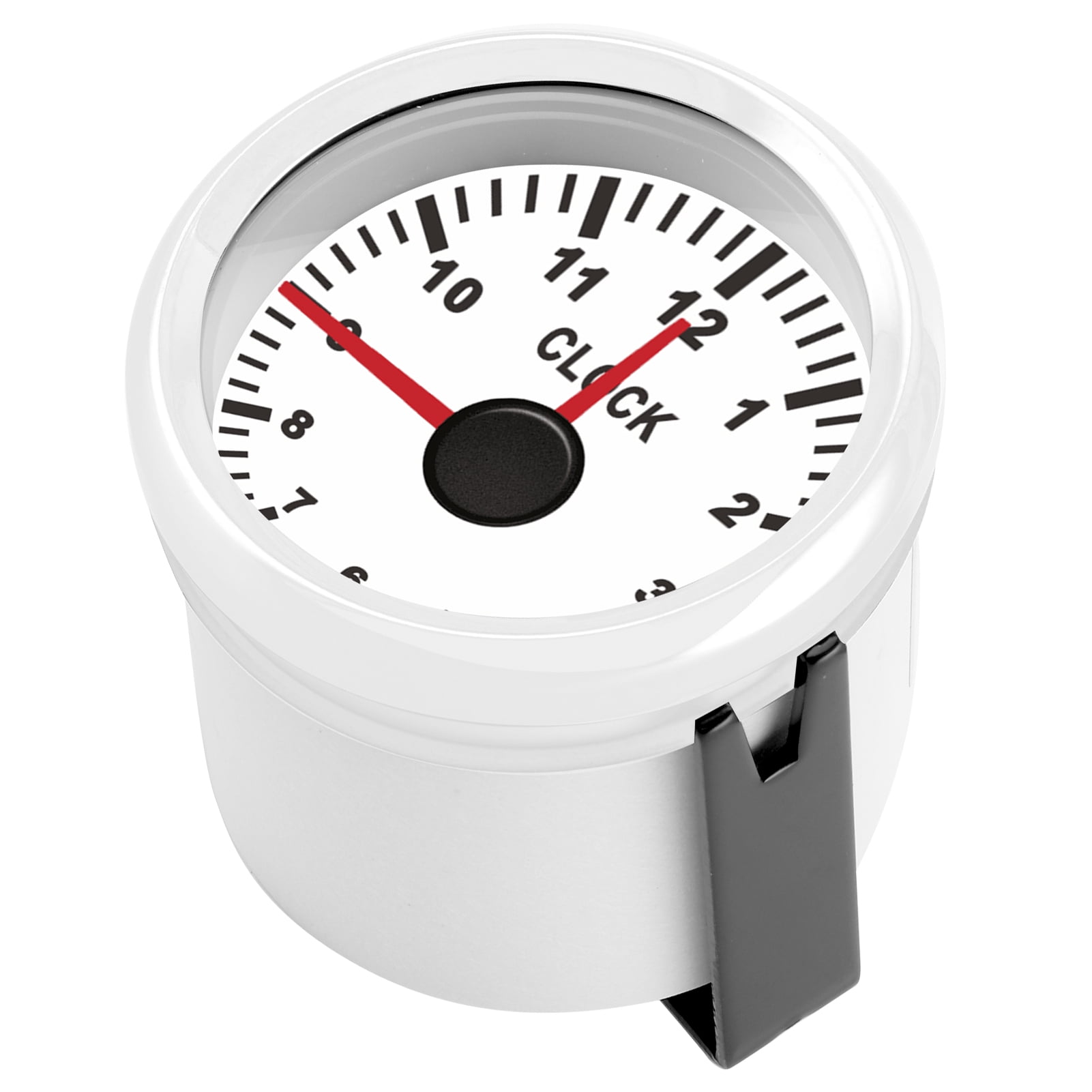 Jeffergarden Montre D'horloge De Voiture, 2in Universel 0-12 Horomètre Horloge Tableau De Bord Jauges Affichage Rétro-éclairage Rouge 12 V/24 V Pour Voiture(Cadre Argenté Sur Fond Noir