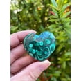 thumbnail image 3 of Malachite Gemstone Hearts, Polished Malachite Puffy Hearts, Malachite Palm Stone, Malachite Heart (2 Hearts）, 3 of 8