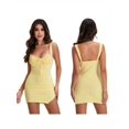 thumbnail image 6 of Orange Sleeveless Bodycon Mini Dress With Lace Trim And Ruched Detail, 6 of 29